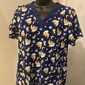 Maevn Scrubs Size Small Graphic Print Nurse Lightweight V Neck - Ultra Soft